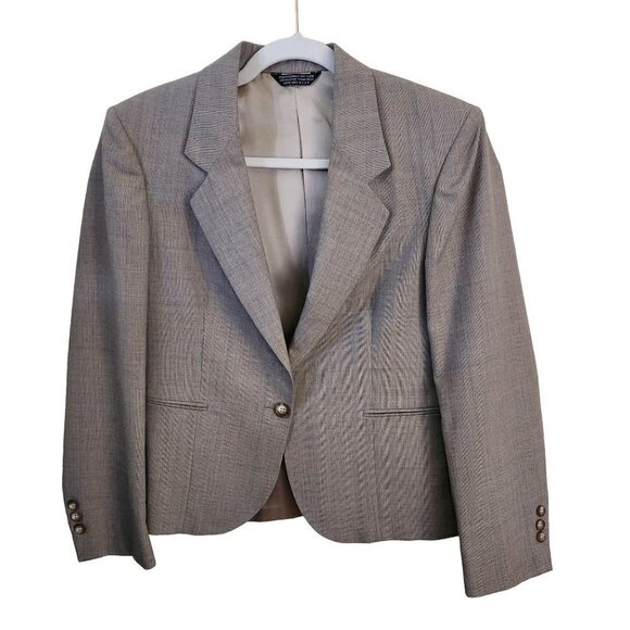 Vintage New DeadStock Worsted Wool Blend One Button Blazer Size 10 - Picture 1 of 4